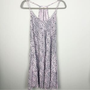 REBECCA TAYLOR | Pink Animal Print Cheetah Ruffle dress Women’s Size Large